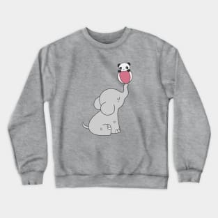 Kawaii Cute Elephant and Panda Crewneck Sweatshirt